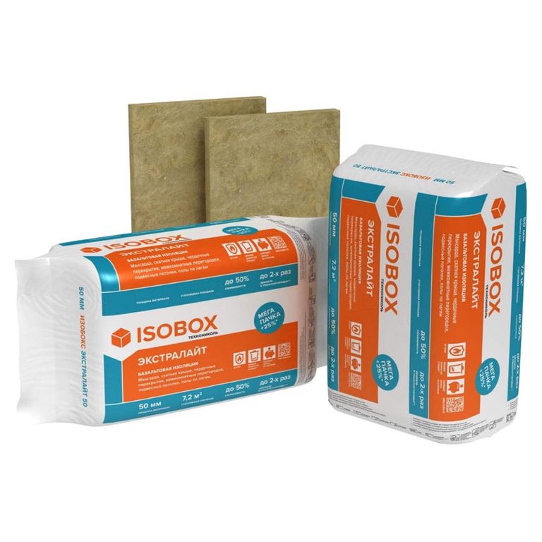 Изобокс Экстралайт толщина 50мм 800х600х50 (упаковка 0,36м3 / 7,2м2)